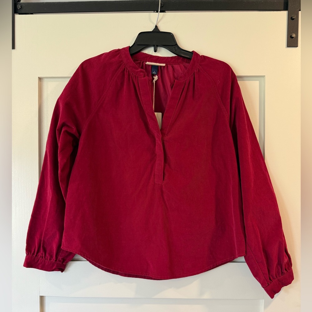 Women's Red Long Sleeve Top